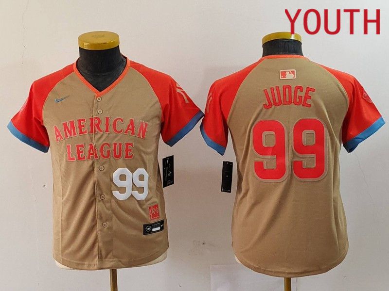 Youth New York Yankees #99 Judge Orange All star 2024 Nike MLB Jersey style 4->youth mlb jersey->Youth Jersey
